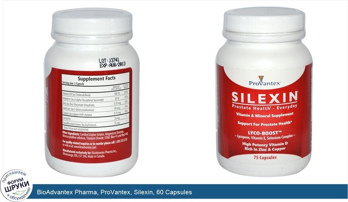 BioAdvantex Pharma, ProVantex, Silexin, 60 Capsules