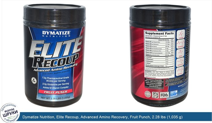 Dymatize Nutrition, Elite Recoup, Advanced Amino Recovery, Fruit Punch, 2.28 lbs (1,035 g)