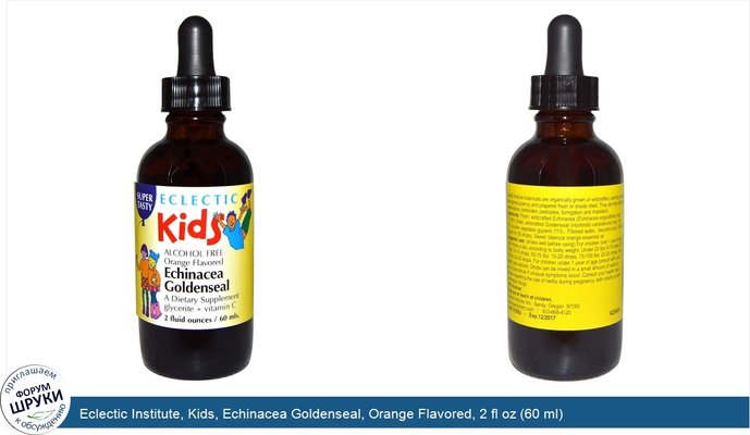 Eclectic Institute, Kids, Echinacea Goldenseal, Orange Flavored, 2 fl oz (60 ml)