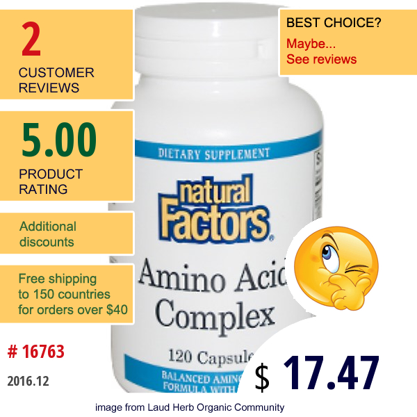 Natural Factors, Amino Acid Complex, 120 Capsules  