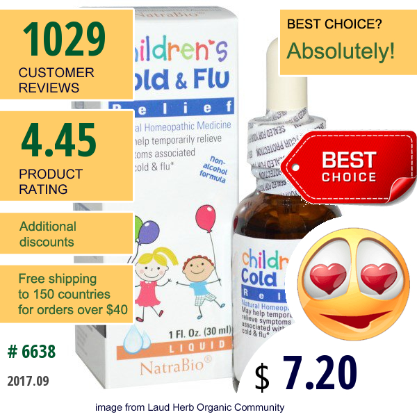 Natrabio, Childrens Cold & Flu Relief, 1 Fl Oz (30 Ml)