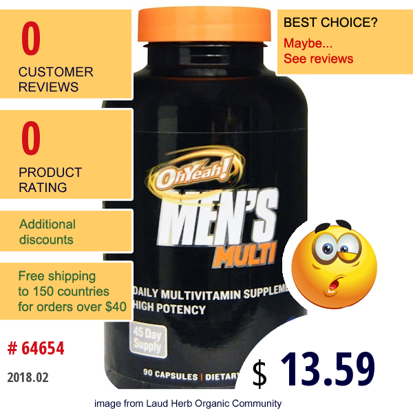 Oh Yeah!, Mens Multi, 90 Capsules  