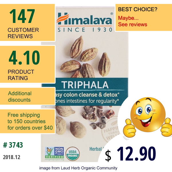 Himalaya, Triphala, 60 Caplets