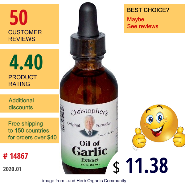 Christopher'S Original Formulas, Oil Of Garlic Extract, 2 Fl Oz (59 Ml)