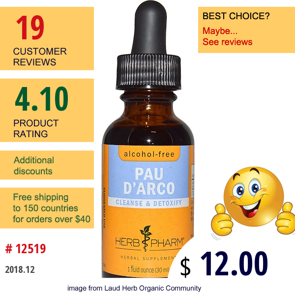 Herb Pharm, Pau Darco, Alcohol-Free, 1 Fl Oz (30 Ml)