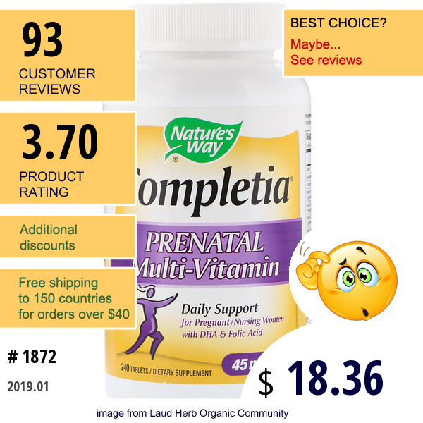 Natures Way, Completia, Prenatal Multi-Vitamin, 240 Tablets