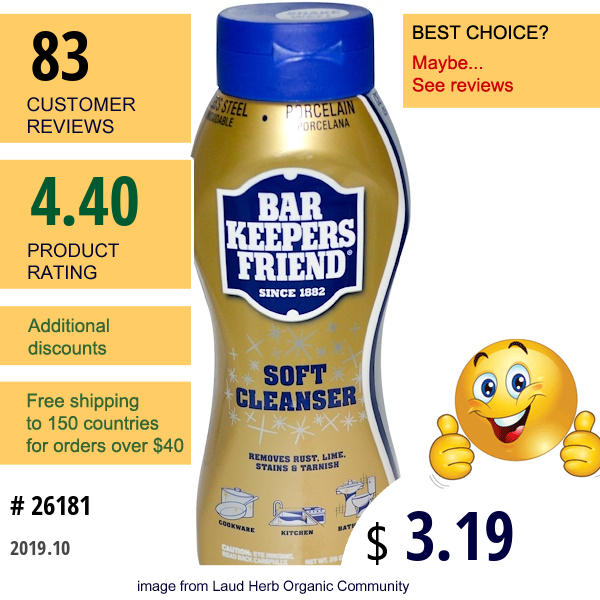 Bar Keepers Friend, Soft Cleanser, 26 Oz (737 G)  