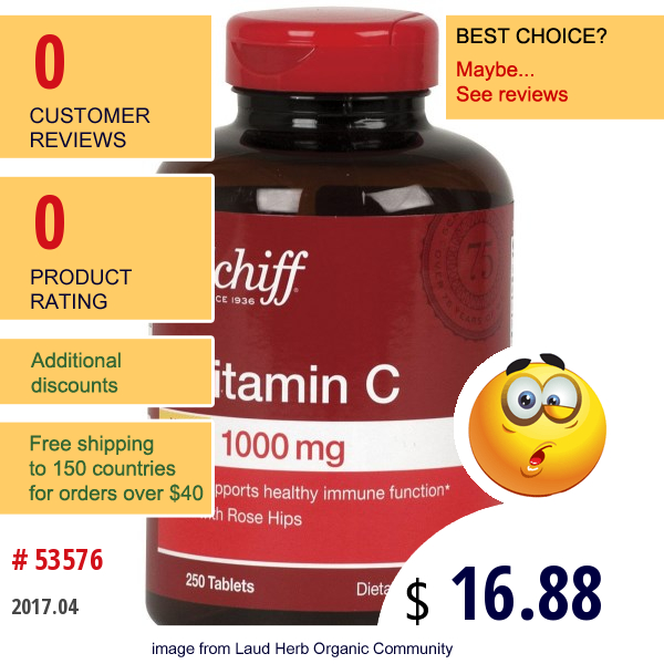 Schiff, Vitamin C, 1000 Mg, 250 Tablets  