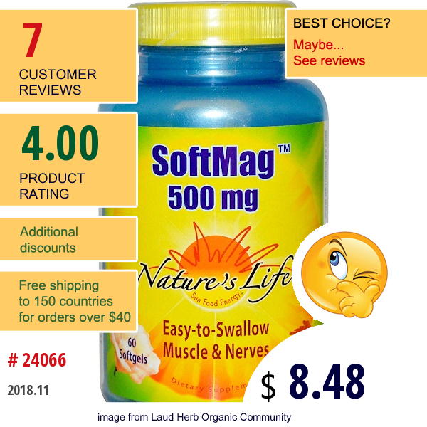 Natures Life, Softmag, 500 Mg, 60 Softgels  