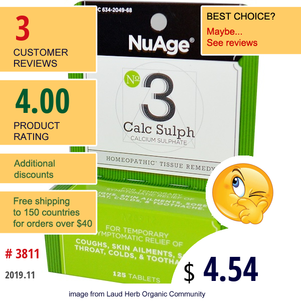 Hyland'S, Nuage, No 3 Calc Sulph, 125 Tablets  