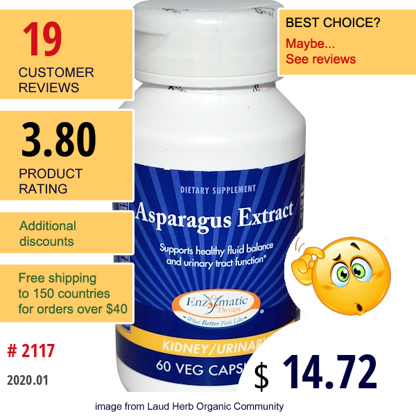 Enzymatic Therapy, Asparagus Extract, 60 Veggie Caps  