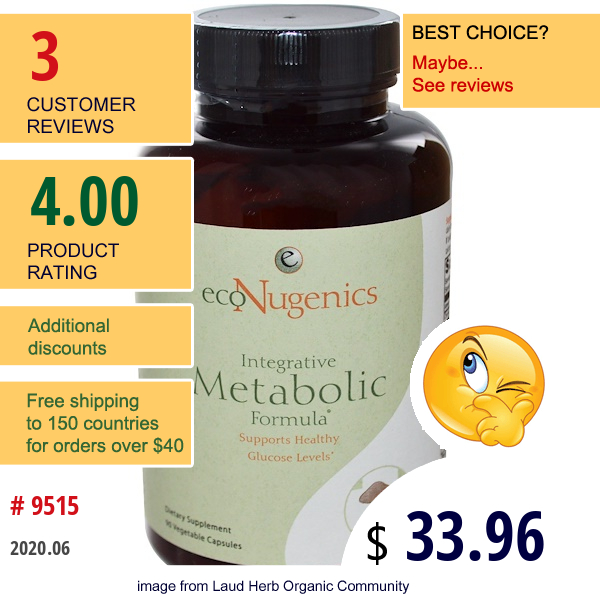 Econugenics, Integrative Metabolic Formula, 90 Veggie Caps  