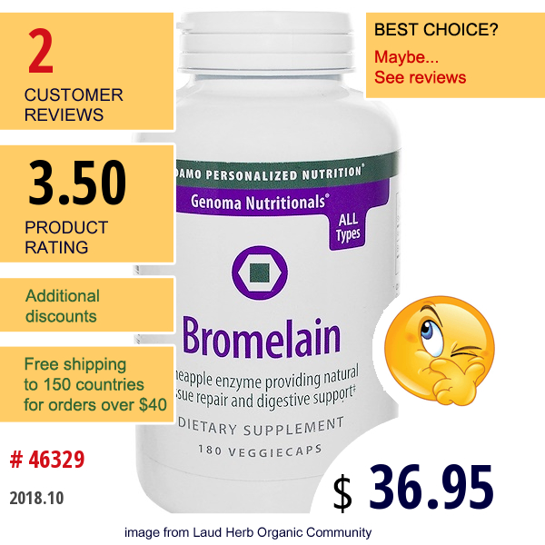 Dadamo, Genoma Nutritionals, Bromelain, 180 Veggie Caps  