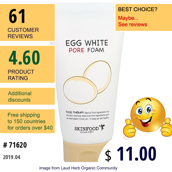 Skinfood, Egg White Pore Foam, 150 Ml