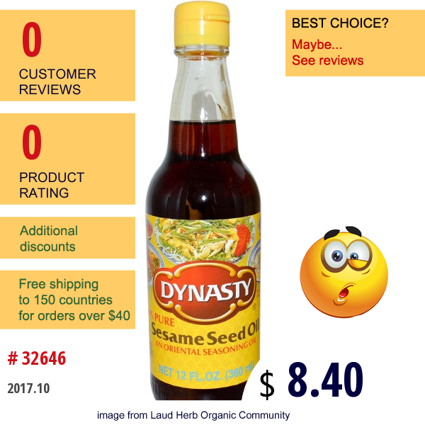 Dynasty, Sesame Seed Oil, 12 Fl Oz (360 Ml)  