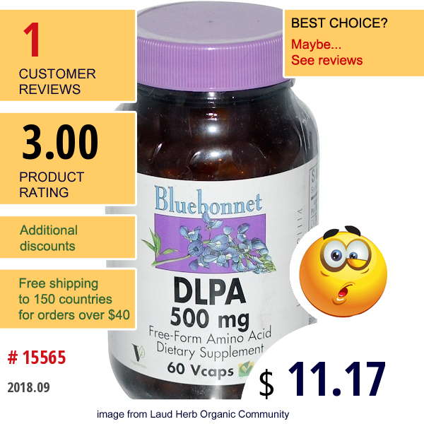 Bluebonnet Nutrition, Dlpa, 500 Mg, 60 Vcaps  