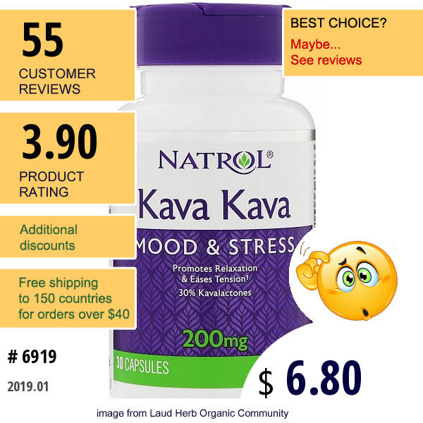 Natrol, Kava Kava, 200 Mg, 30 Capsules