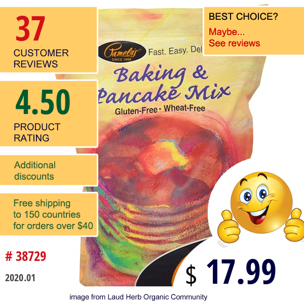 Pamela'S Products, Baking & Pancake Mix, 4 Lb (1.81 Kg)  