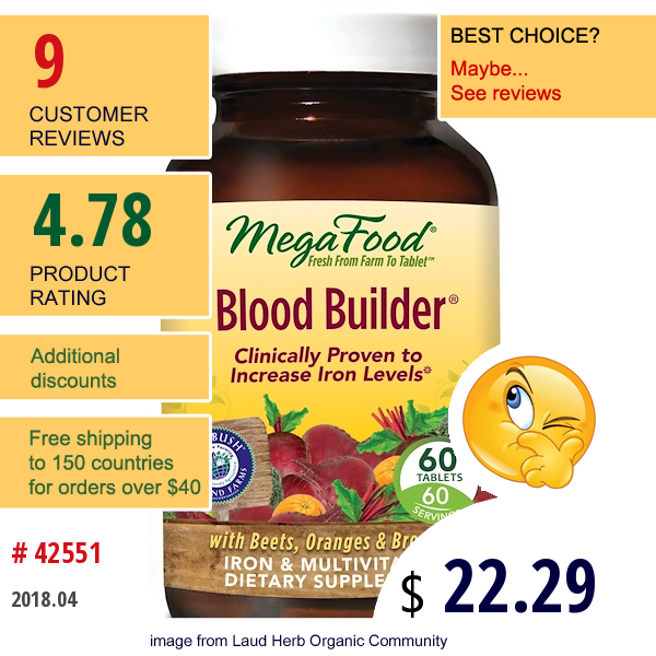 Megafood, Blood Builder, 60 Tablets