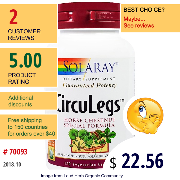 Solaray, Circulegs, 120 Veggie Caps  