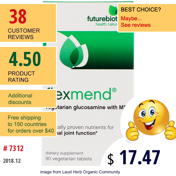 Futurebiotics, Flexmend, Vegetarian Glucosamine With Msm, 90 Vegetarian Tablets