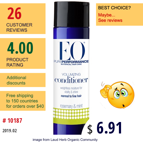 Eo Products, Volumizing Conditioner, Rosemary & Mint, 8.4 Fl Oz (250 Ml)  