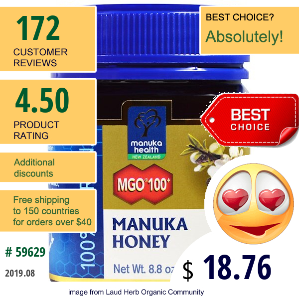 Manuka Health, Manuka Honey, Mgo 100+, 8.8 Oz (250 G)