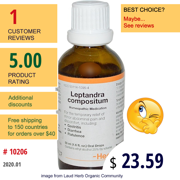 Medinatura, Leptandra Compositum, Oral Drops, 1.6 Fl Oz (50 Ml)  