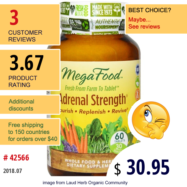 Megafood, Adrenal Strength, 60 Tablets  