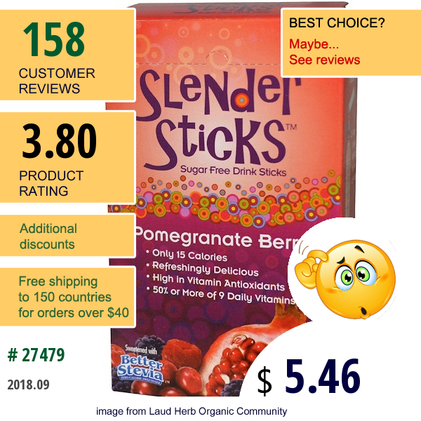 Now Foods, Real Food, Slender Sticks, Pomegranate Berry, 12 Sticks, 4 G Each