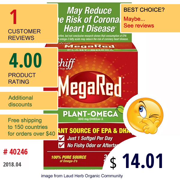 Schiff, Megared, Plant-Omega, 300 Mg, 30 Softgels  