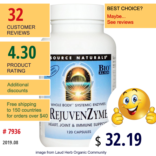 Source Naturals, Rejuvenzyme, 120 Capsules