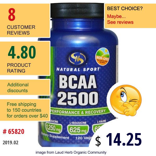 Natural Sport, Bcaa 2500, 120 Veggie Caps