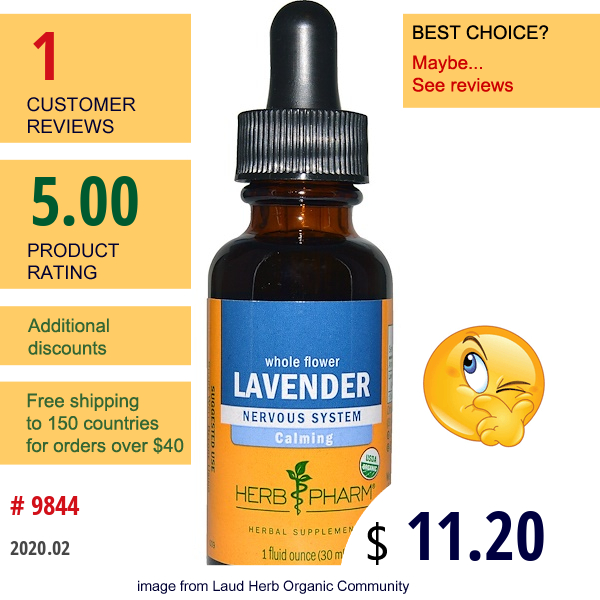 Herb Pharm, Whole Flower Lavender, 1 Fl Oz (30 Ml)  