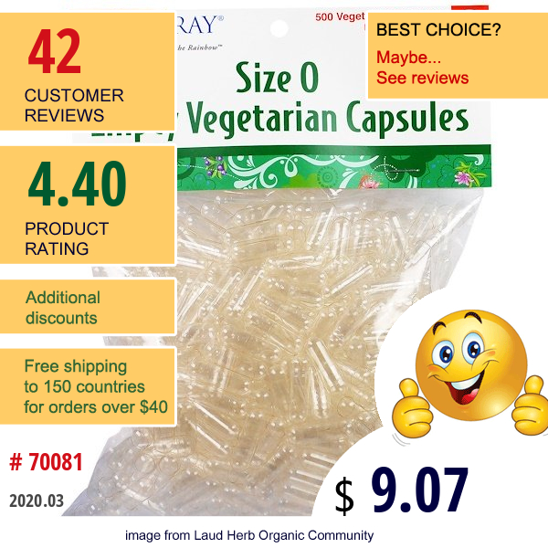 Solaray, Empty Vegetarian Capsules, Size 0, 500 Veggie Caps