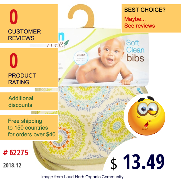 Born Free, Soft Clean Bibs, 3 Bibs   