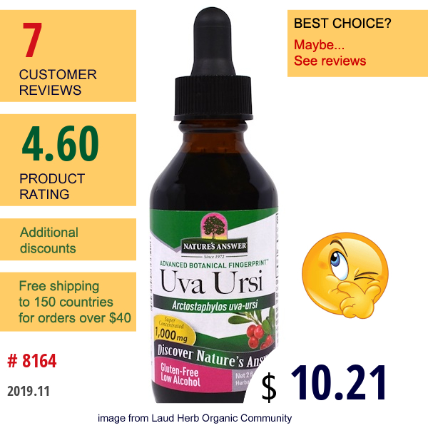 Nature'S Answer, Uva Ursi, 1,000 Mg, 2 Fl Oz (60 Ml)  