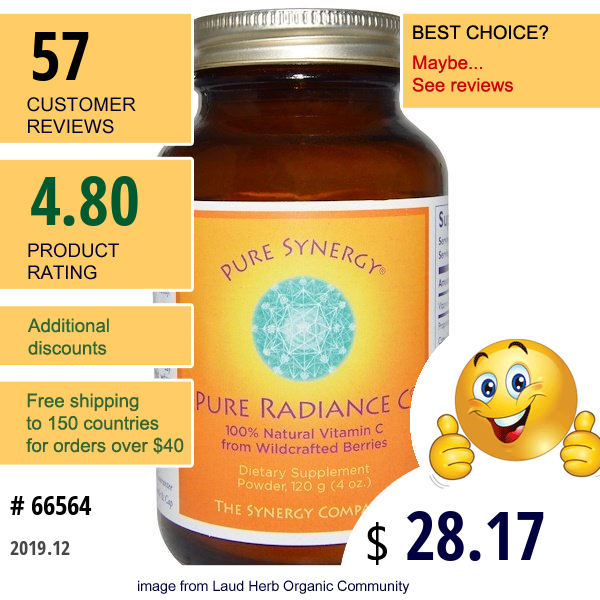 The Synergy Company, Pure Radiance C, Powder, 4 Oz (120 G)