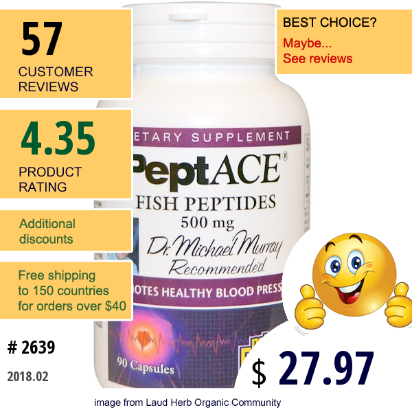 Natural Factors, Peptace, Fish Peptides, 500 Mg, 90 Capsules