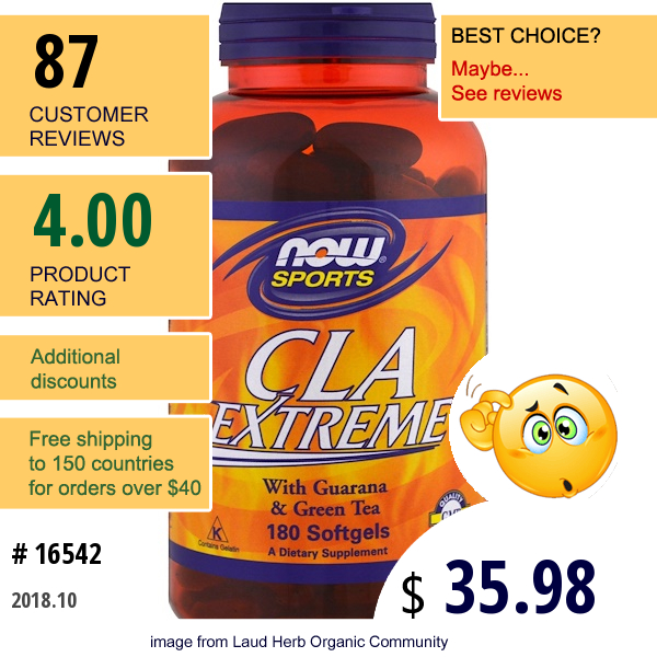 Now Foods, Sports, Cla Extreme, 180 Softgels