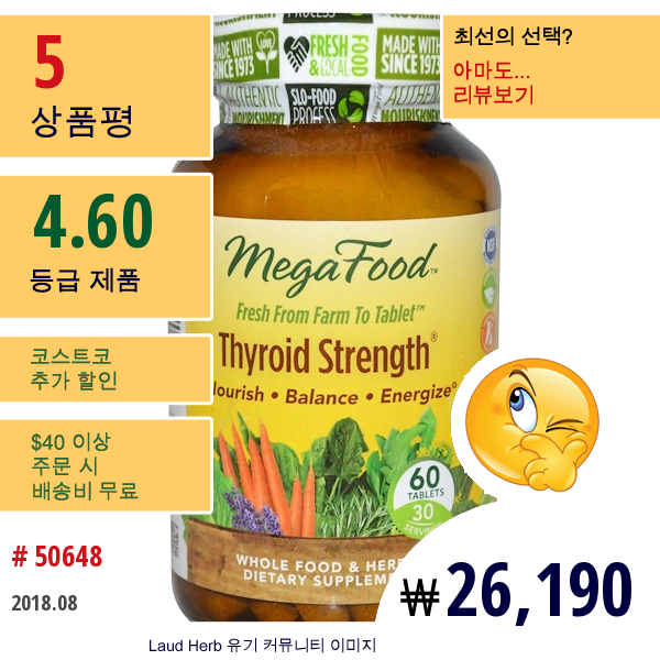 Megafood, 갑상선 강도, 60 정  