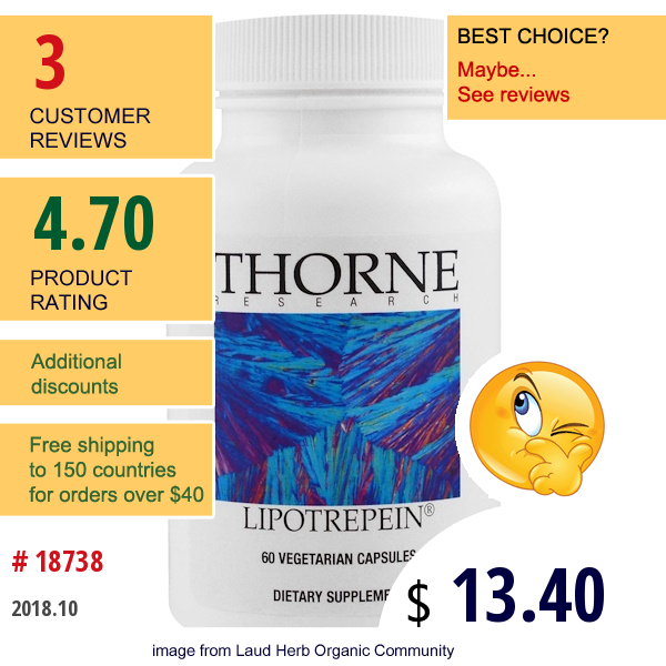 Thorne Research, Lipotrepein, 60 Veggie Caps  