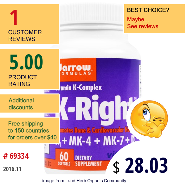 Jarrow Formulas, K-Right, 60 Softgels