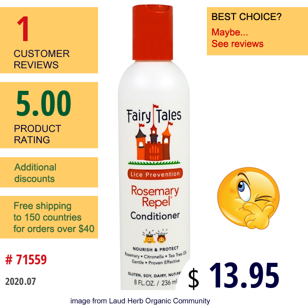 Fairy Tales, Rosemary Repel, Conditioner, 8 Fl Oz (236 Ml)  