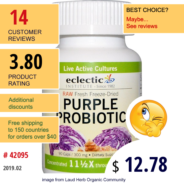 Eclectic Institute, Purple Probiotic, 300 Mg, 90 Caps