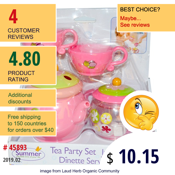 Summer Infant, Tea Party Set, 6 Mos +, 1 Tea Set  