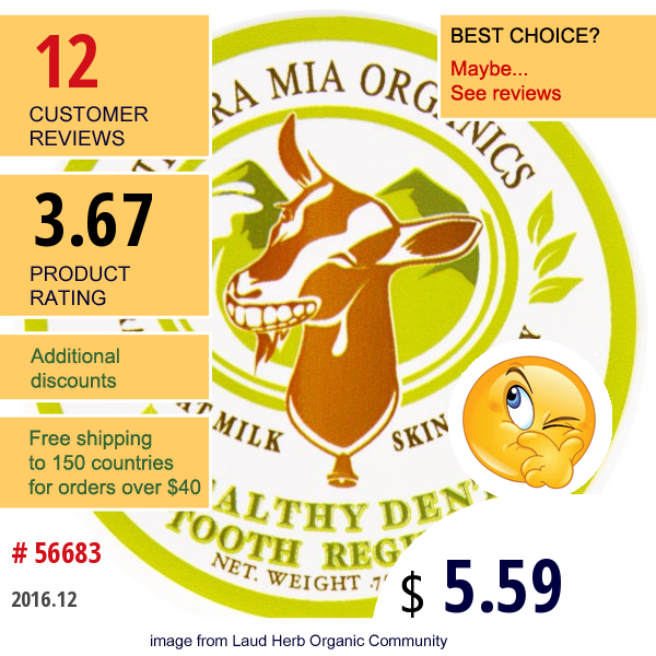 Tierra Mia Organics, Raw Goat Milk Skin Therapy, Healthy Dent Tooth Regime, .75 Oz
