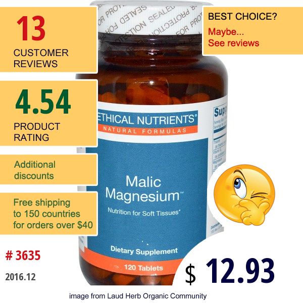 Ethical Nutrients, Malic Magnesium, 120 Tablets  