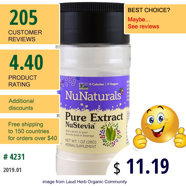 Nunaturals, Nustevia, Pure Extract, 1 Oz (28 G)