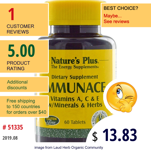 Nature'S Plus, Immunace, 60 Tablets  